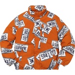 Supreme License Plate Puffy Jacket (FW17)
