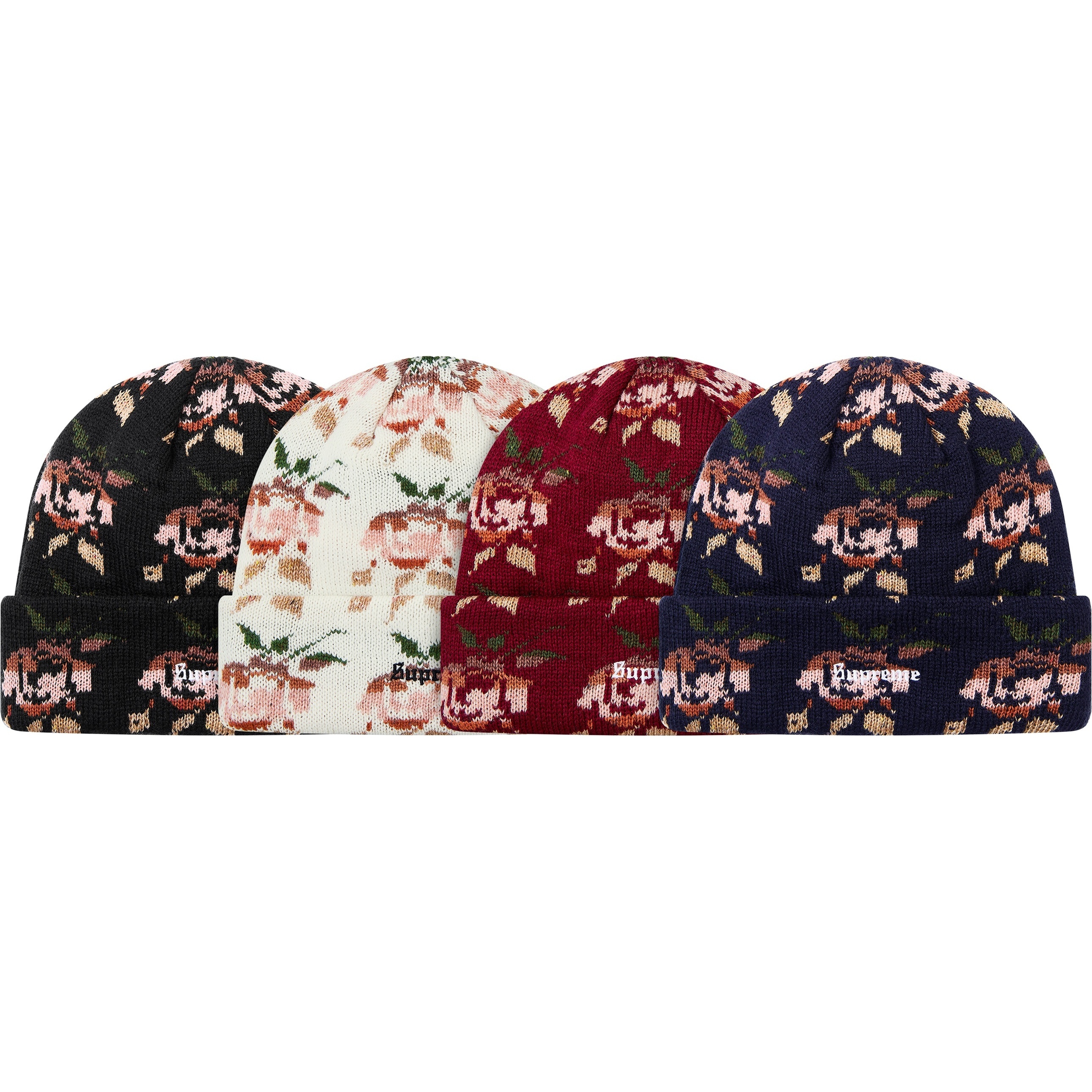 Supreme Rose Jacquard Beanie (FW18) - $36