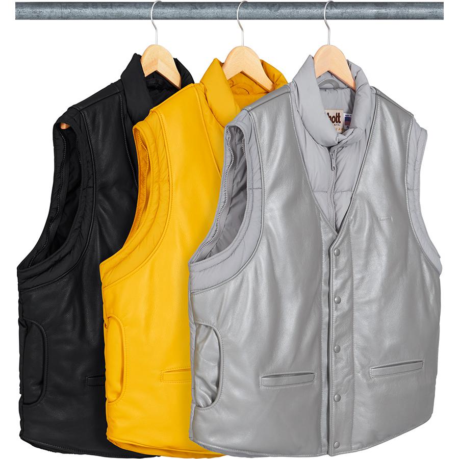 Supreme Supreme Schott Down Leather Vest Puffy Jacket (FW18) - $628
