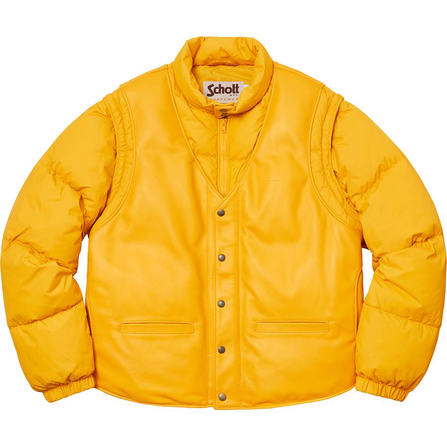Supreme Supreme Schott Down Leather Vest Puffy Jacket (FW18) - $628