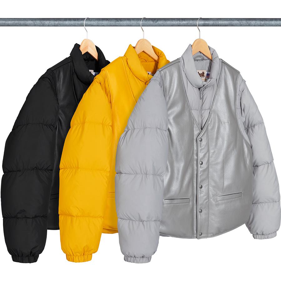 Supreme Supreme Schott Down Leather Vest Puffy Jacket (FW18) - $628