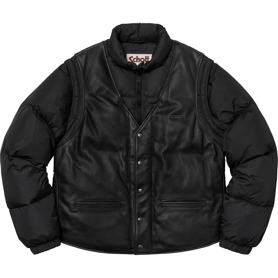 Supreme Supreme Schott Down Leather Vest Puffy Jacket (FW18) - $628