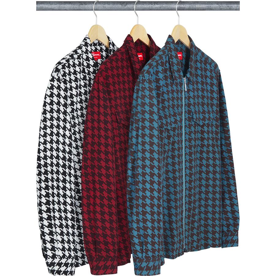 Supreme Houndstooth Flannel Zip Up Shirt (FW18) - $128