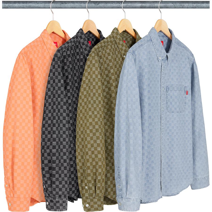 Supreme Checkered Denim Shirt (FW18) - $138