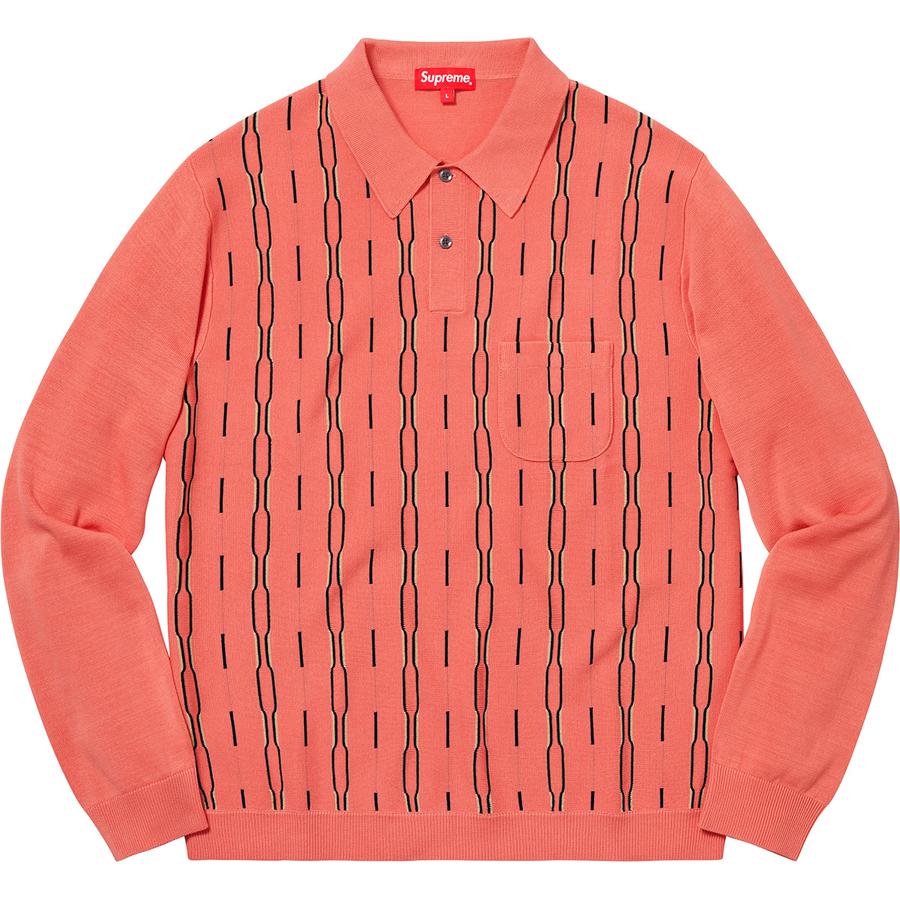 Supreme Vertical Stripe Knit L S Polo (FW18) - $148