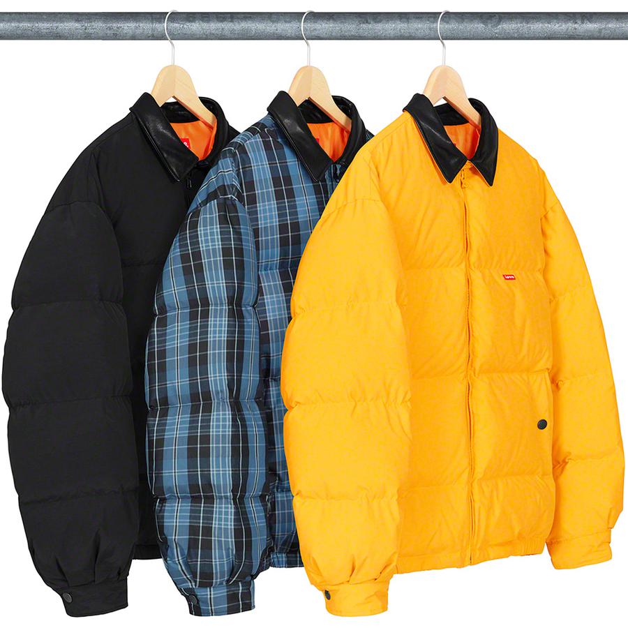 Supreme Leather Collar Puffy Jacket (FW19) - $268