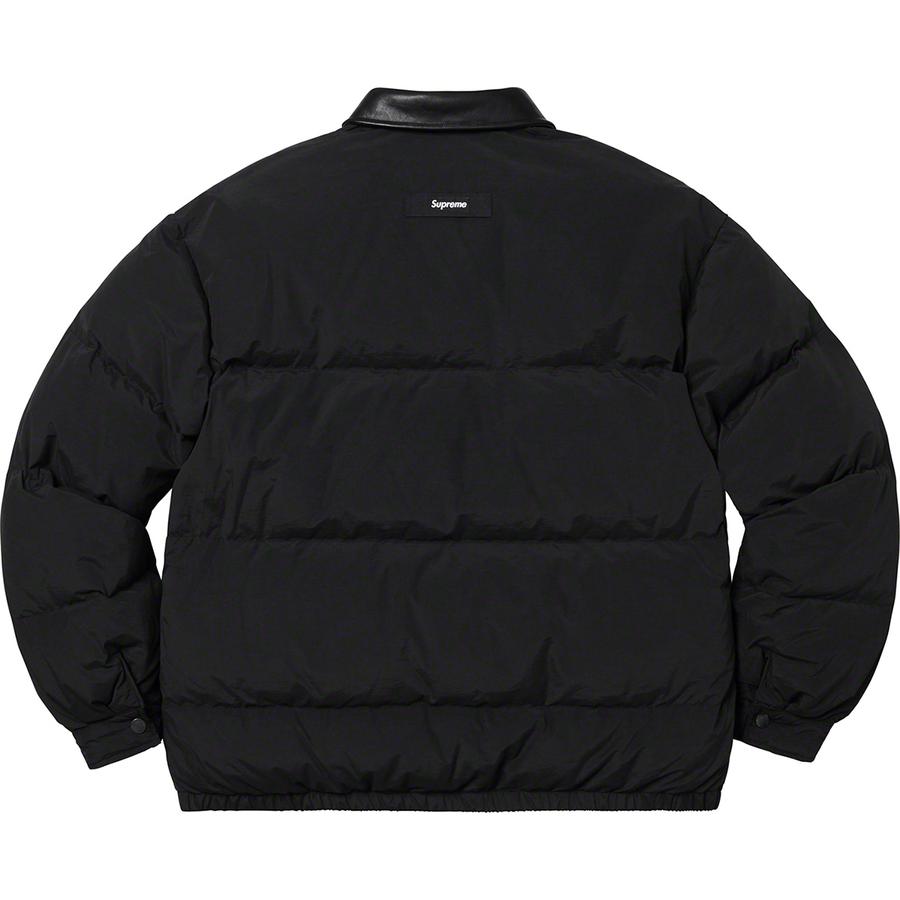 Supreme Leather Collar Puffy Jacket (FW19) - $268