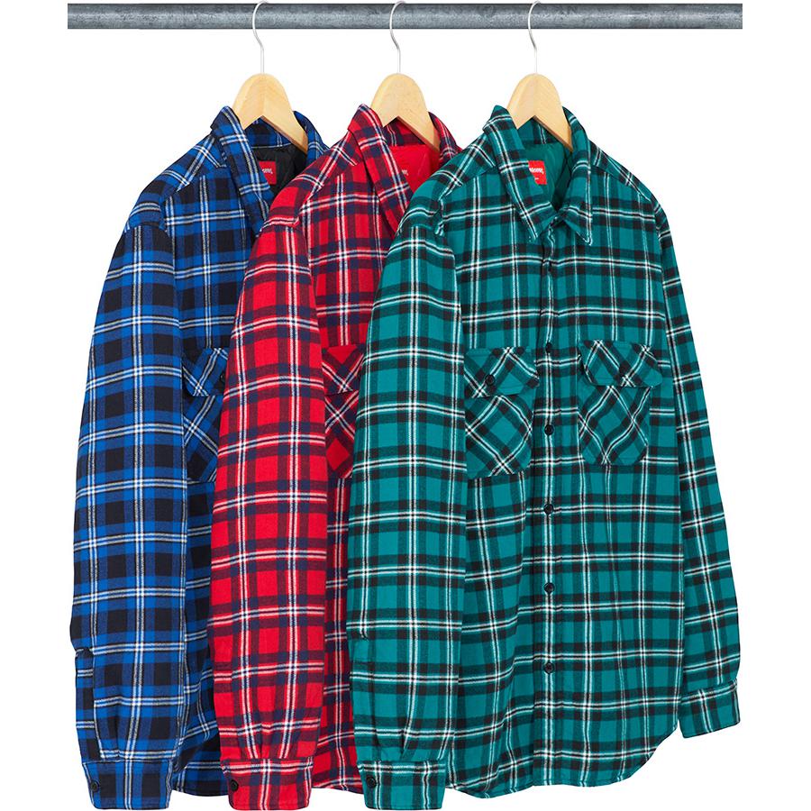 Supreme Arc Logo Quilted Flannel Shirt (FW19) - $138