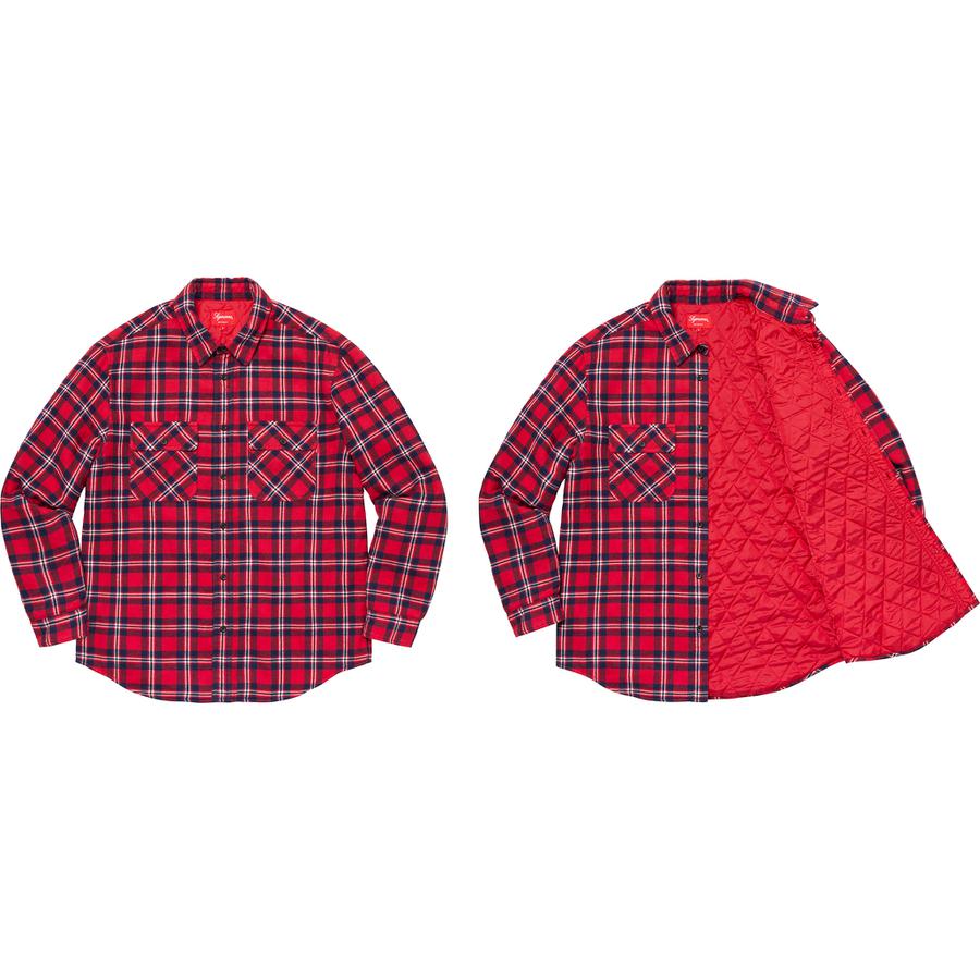 Supreme Arc Logo Quilted Flannel Shirt (FW19) - $138