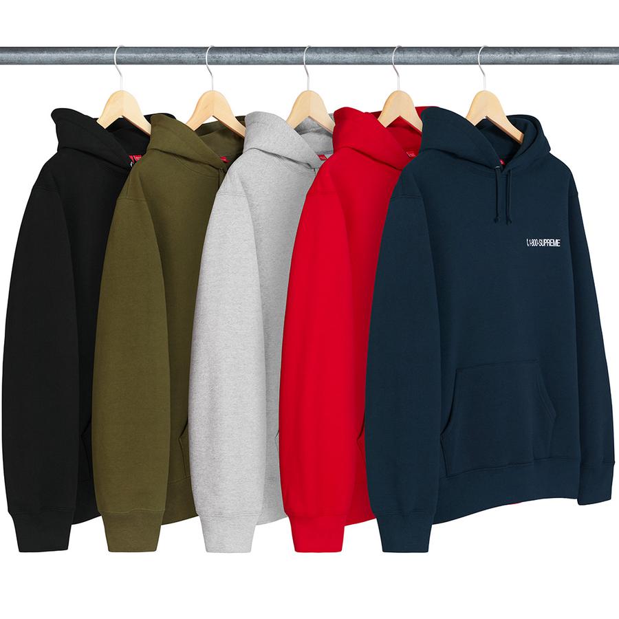 Supreme 1-800 Hooded Sweatshirt (FW19) - $168