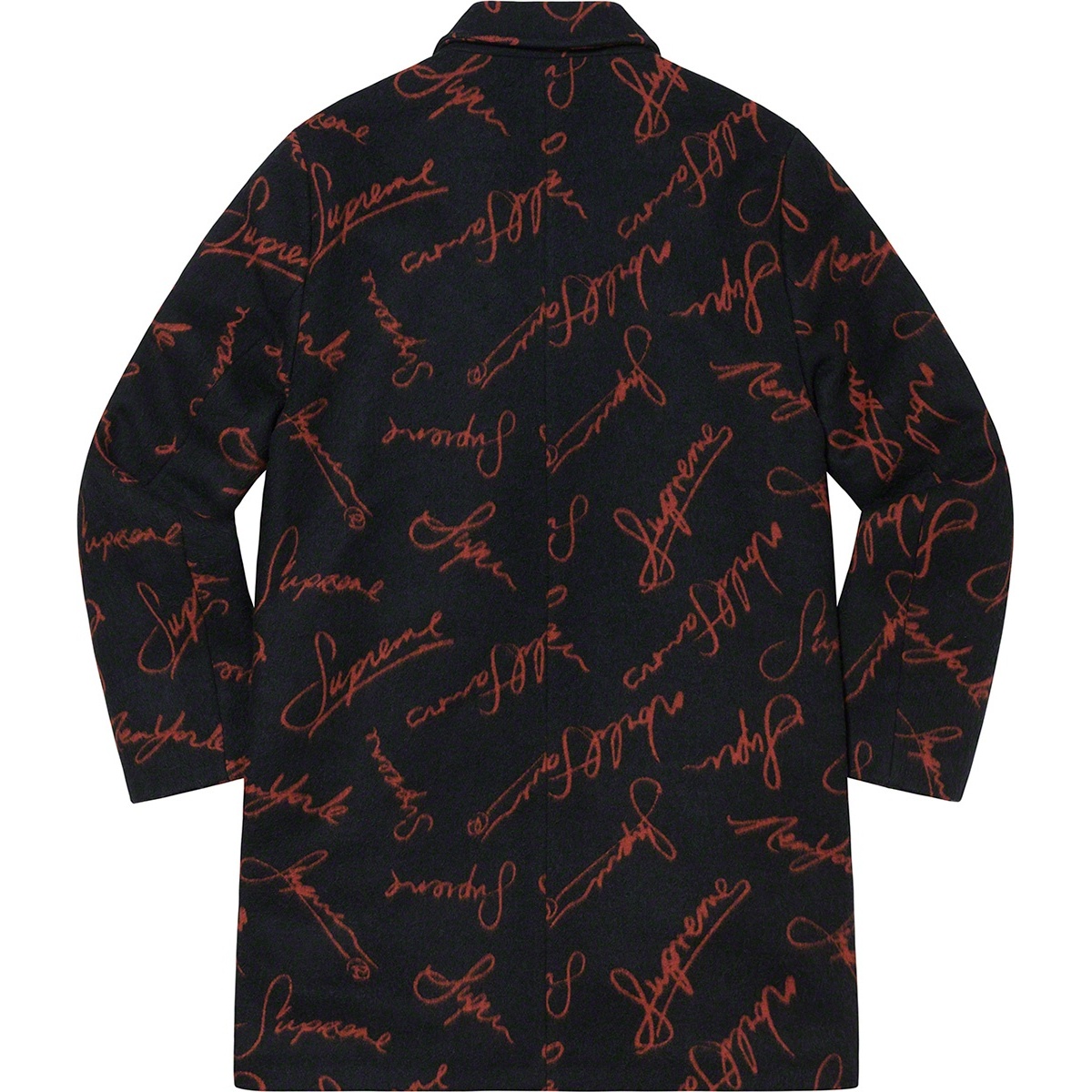 Supreme Script Logos Wool Overcoat (FW20) - $558