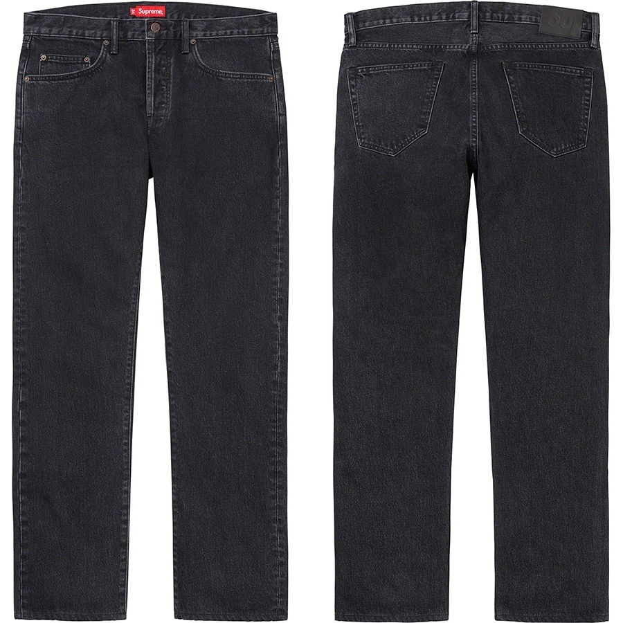 Supreme Stone Washed Black Slim Jean (FW20) - $148