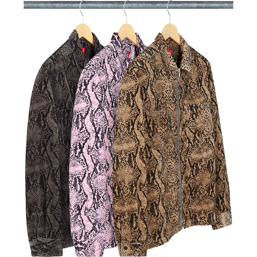 Supreme Snakeskin Corduroy Zip Up Shirt (FW20) - $158