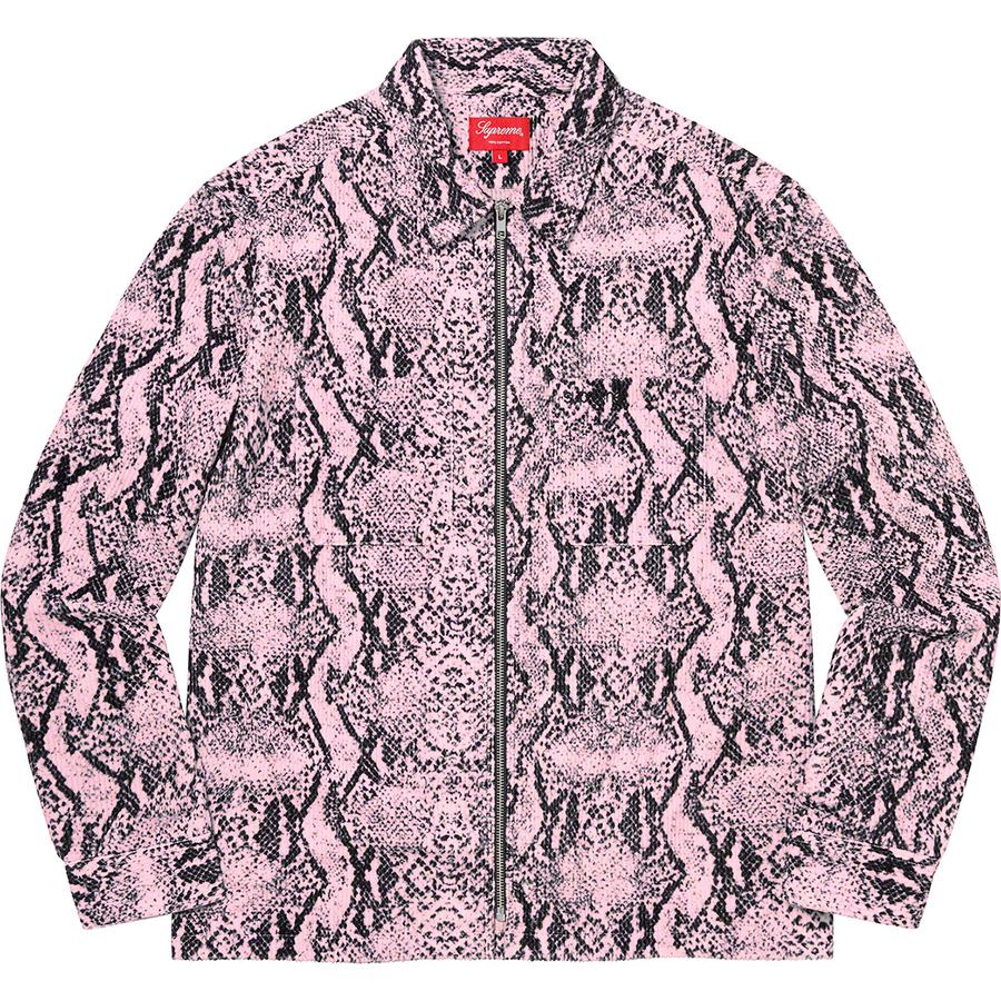 Supreme Snakeskin Corduroy Zip Up Shirt (FW20) - $158