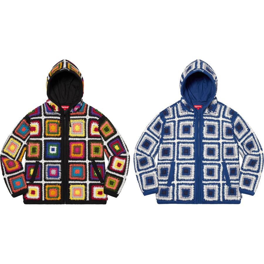 Supreme Crochet Hooded Zip Up Sweater (FW20) - $298
