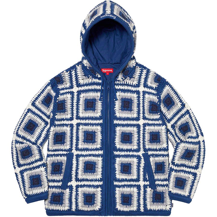 Supreme Crochet Hooded Zip Up Sweater (FW20) - $298