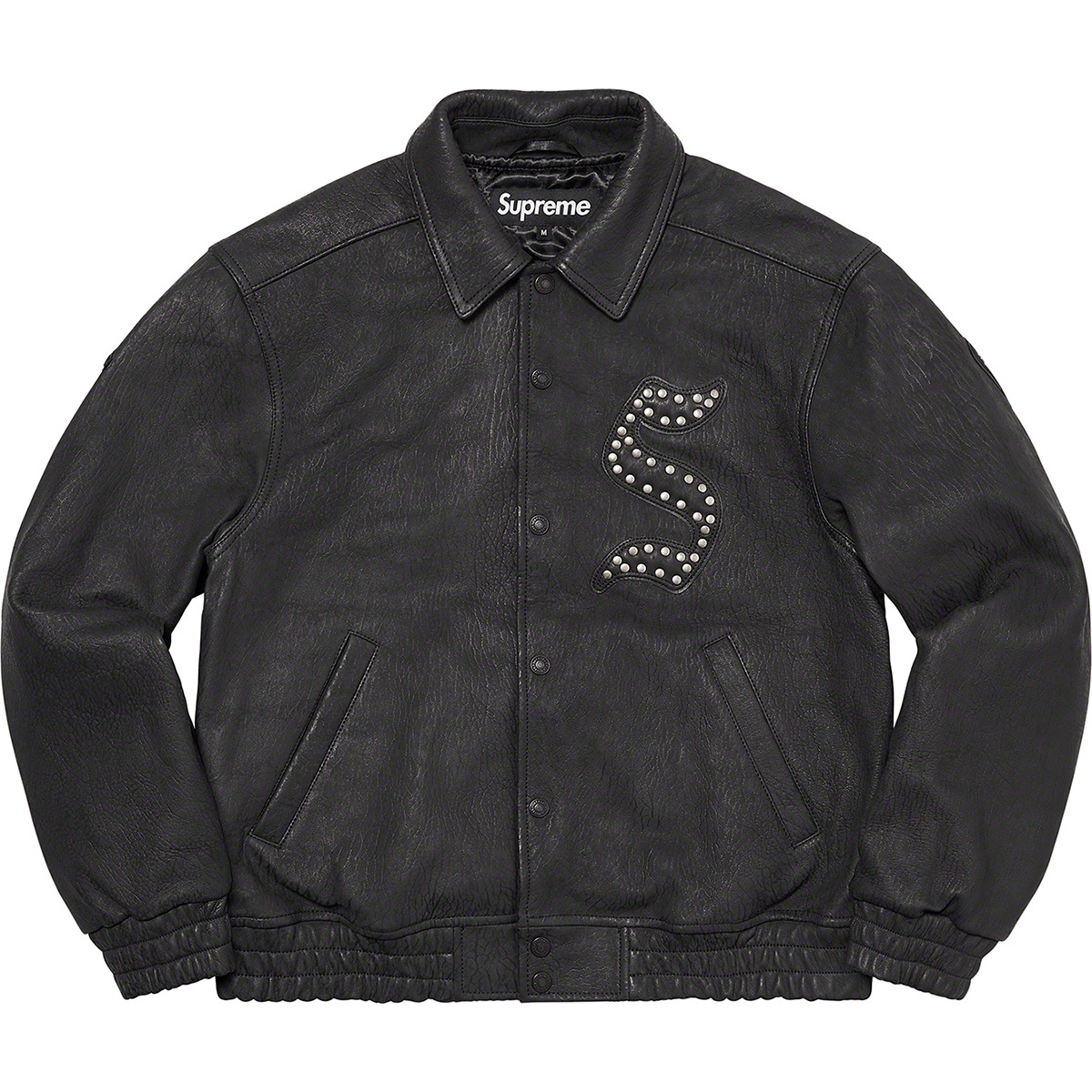 Supreme Pebbled Leather Varsity Jacket (FW21) - $798