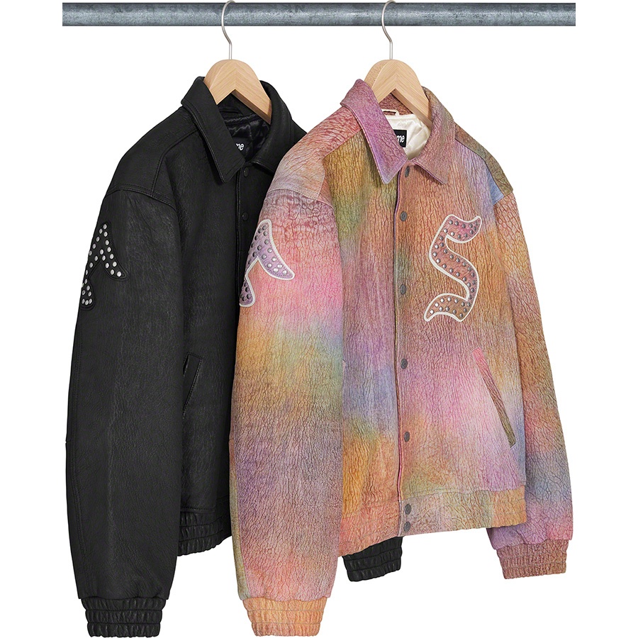 Supreme Pebbled Leather Varsity Jacket (FW21) - $798