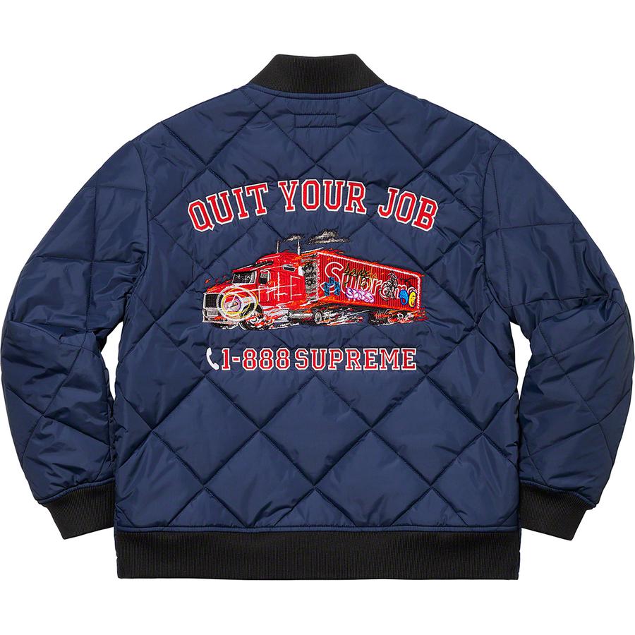 Supreme Quit Your Job Quilted Work Jacket (FW21) - $198