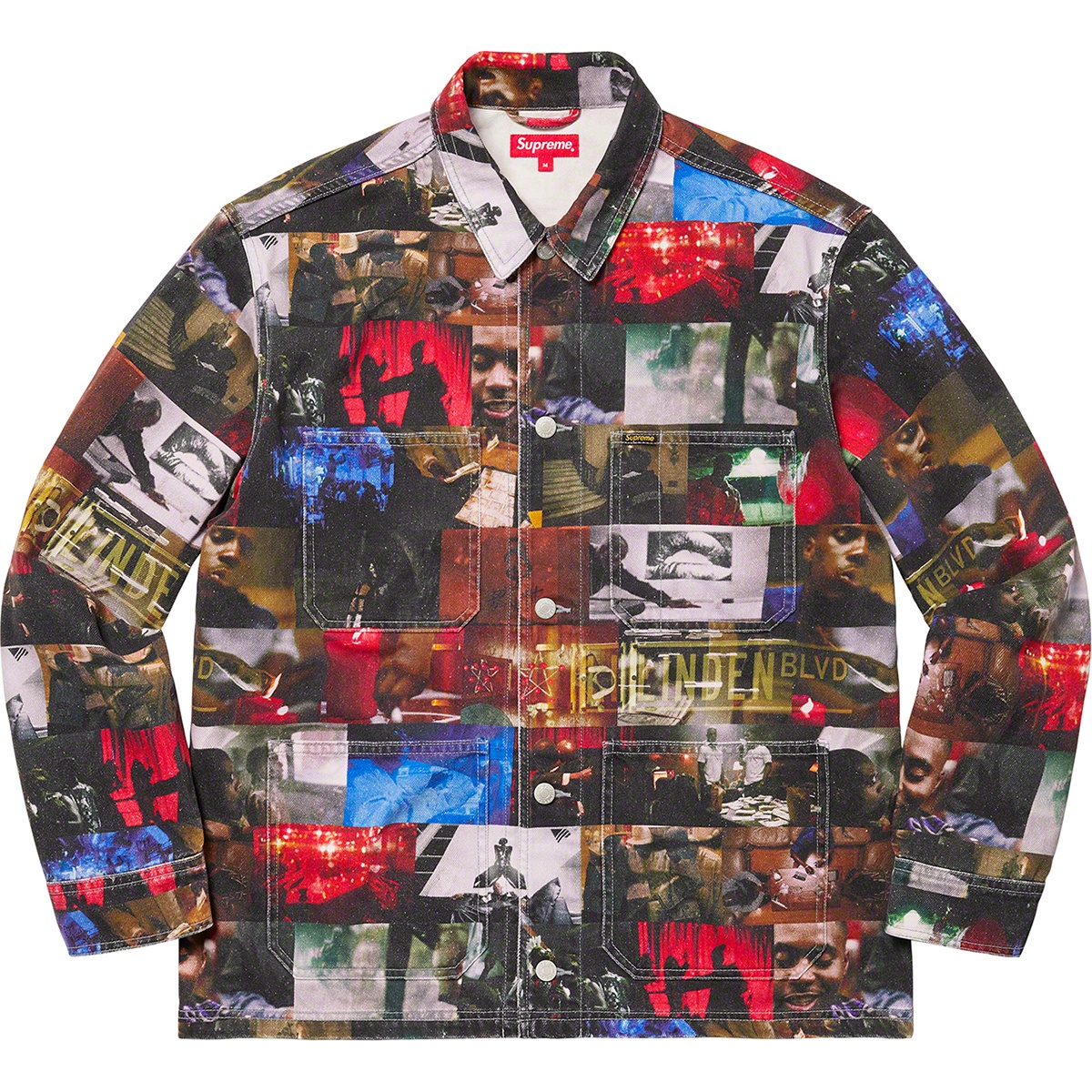 Supreme Nas and DMX Collage Denim Chore Coat (FW21) - $198