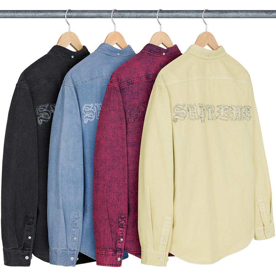 Supreme Appliqué Denim Shirt (FW21) - $138