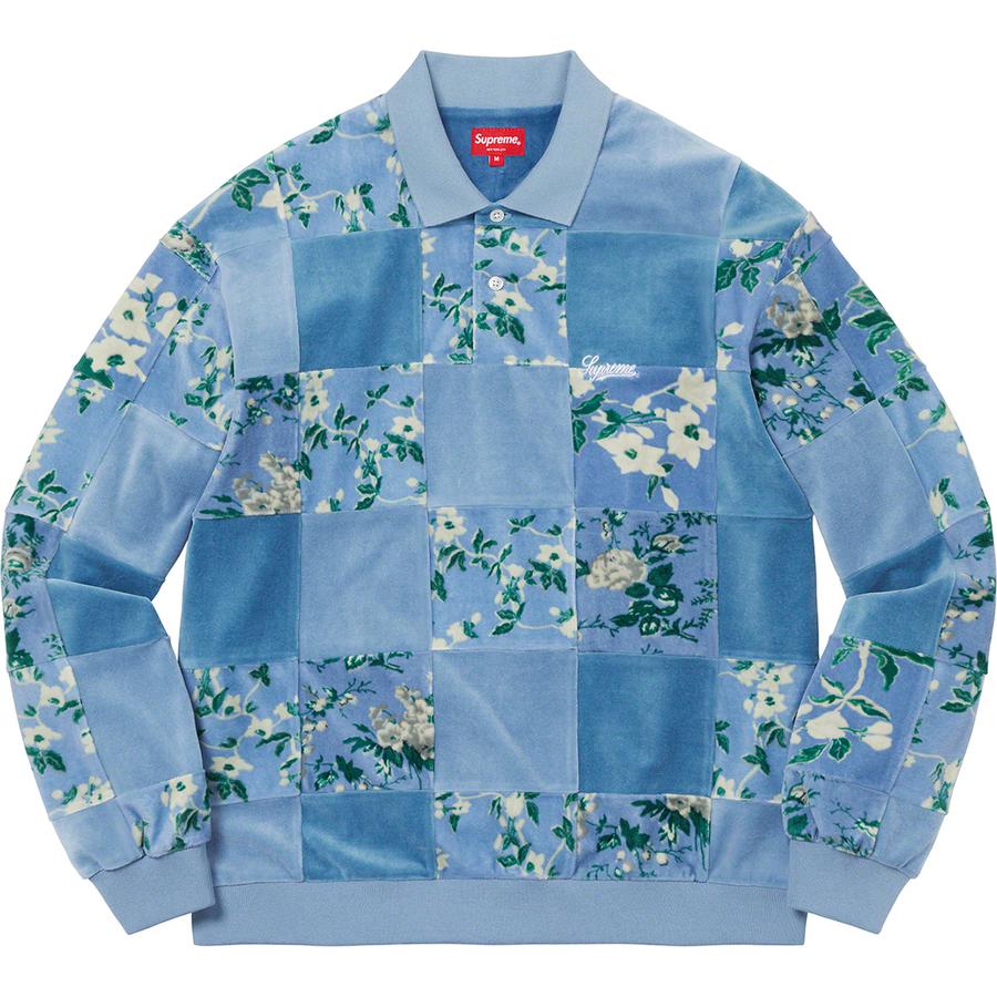 Supreme Floral Patchwork Velour L S Polo (FW21) - $128
