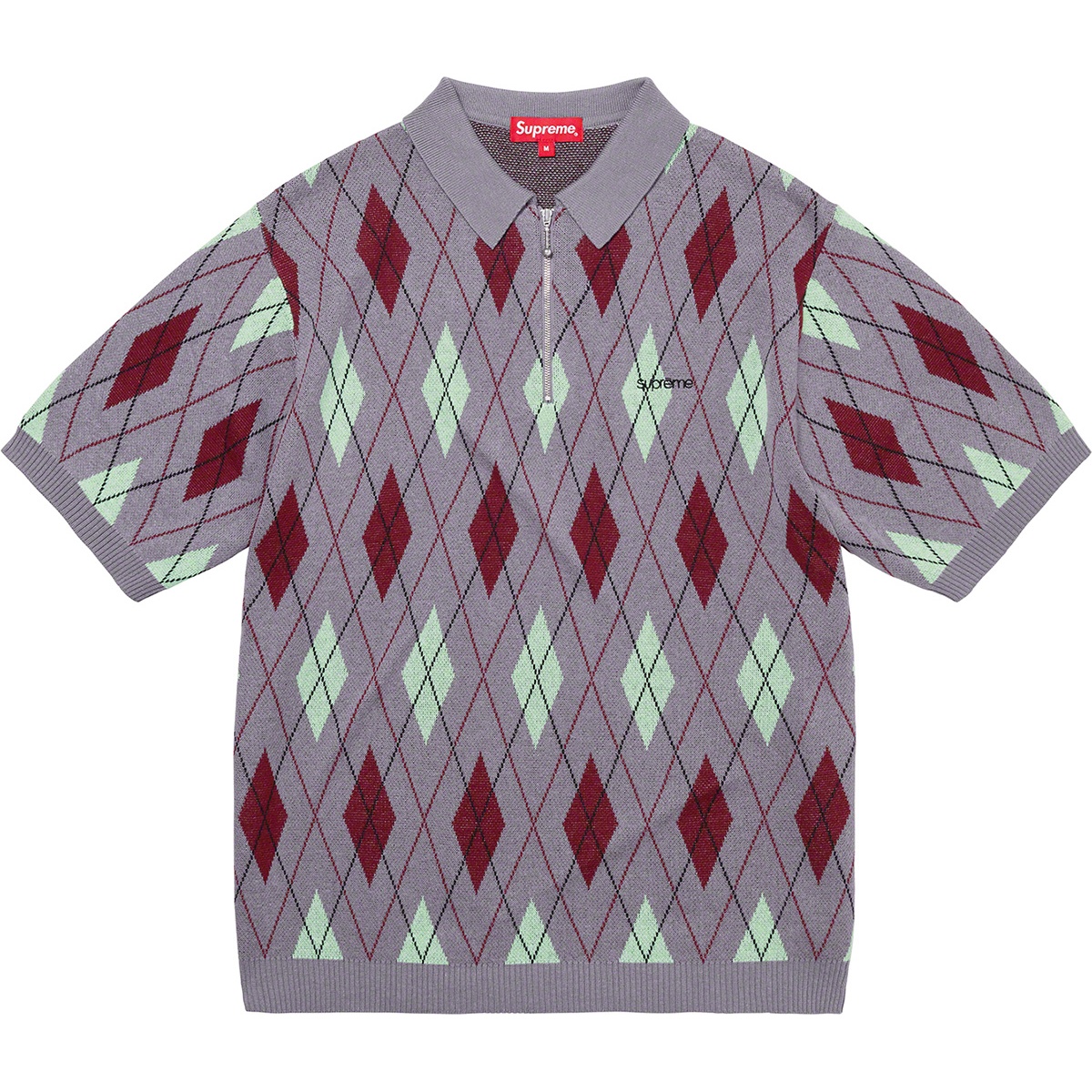 Supreme Argyle Zip Polo (FW21) - $118