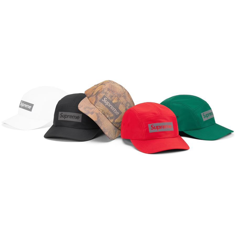 Supreme Reflective Jacquard Logo Camp Cap (FW22) - $58