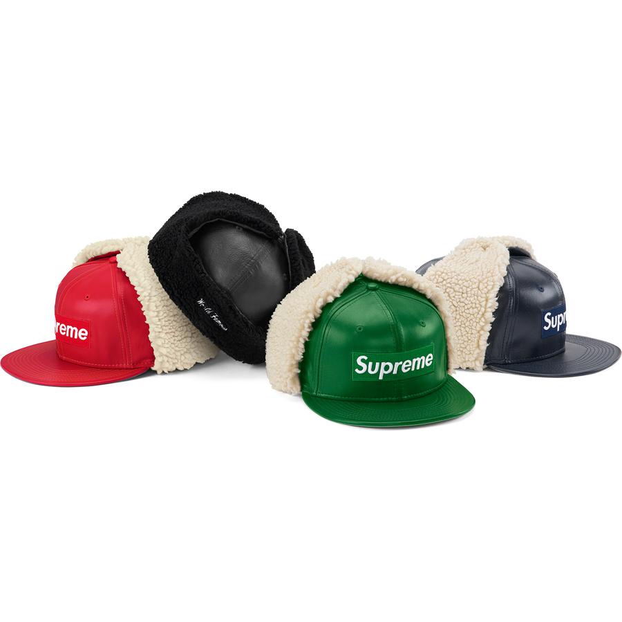 Supreme Leather Earflap New Era (FW22) - $88