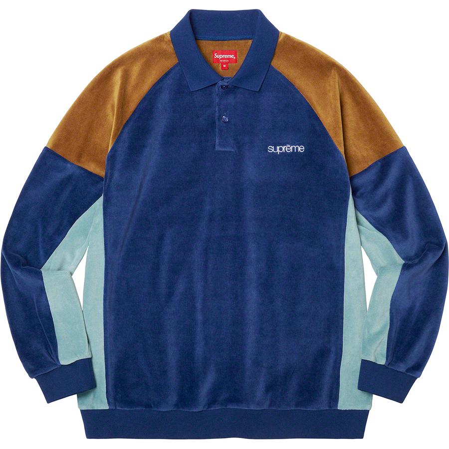 Supreme Paneled Velour L S Polo (FW22) - $118