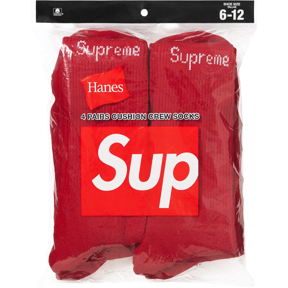 Supreme Supreme Hanes Crew Socks (4 Pack) (FW23) - $24