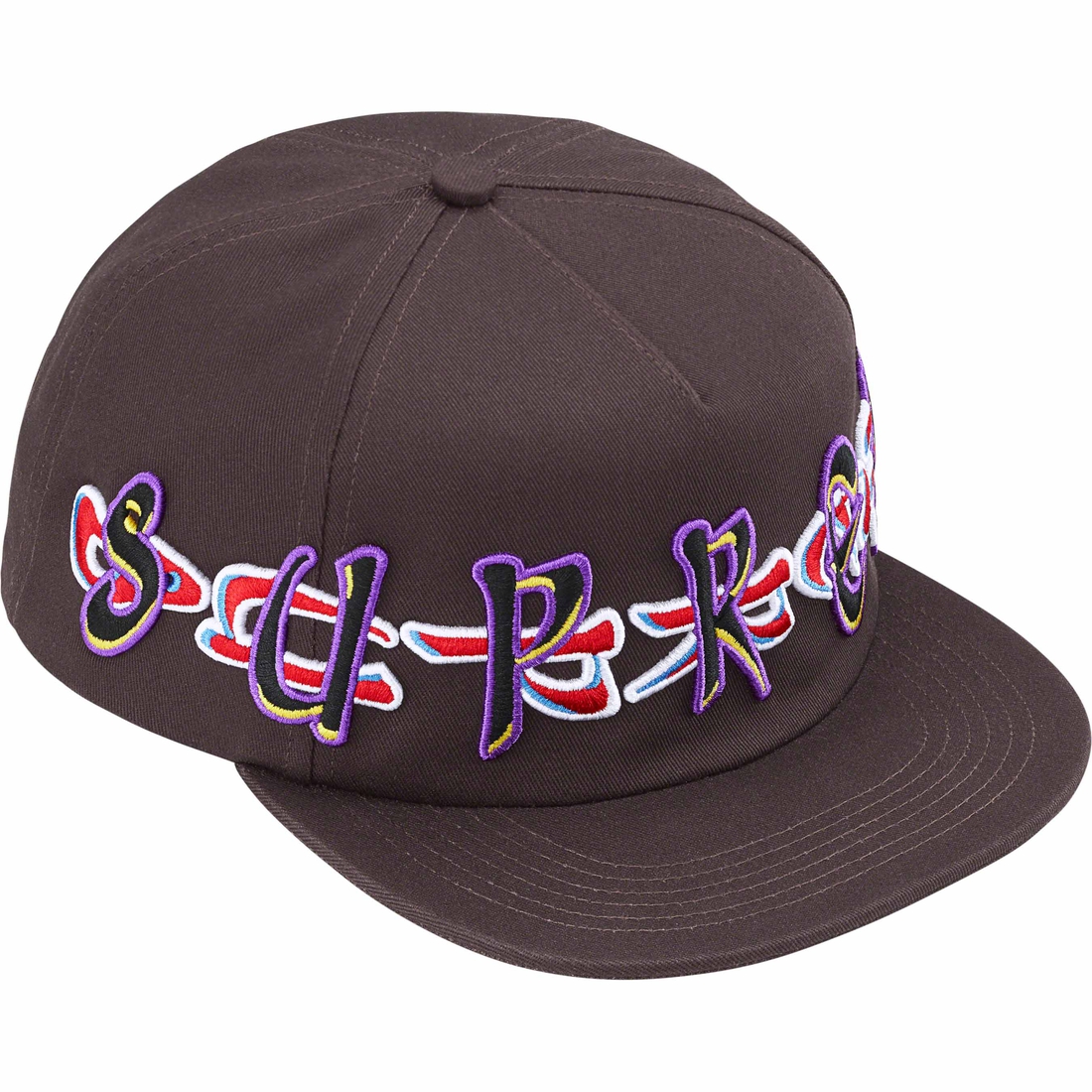 Supreme AOI Spellout 5-Panel (FW23) - Dark Brown - $48
