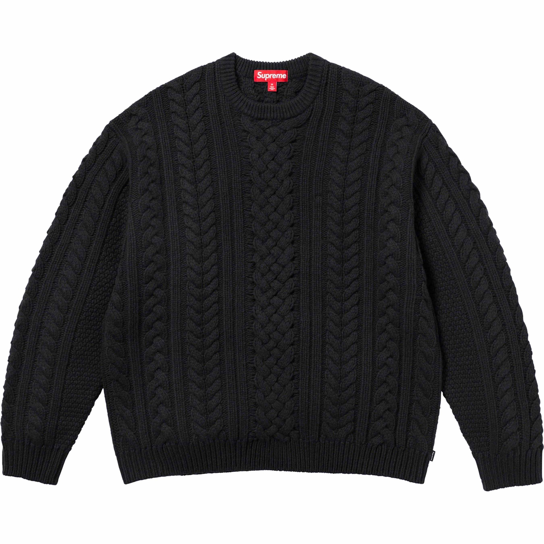 Supreme Appliqué Cable Knit Sweater (FW23) - Black - $198