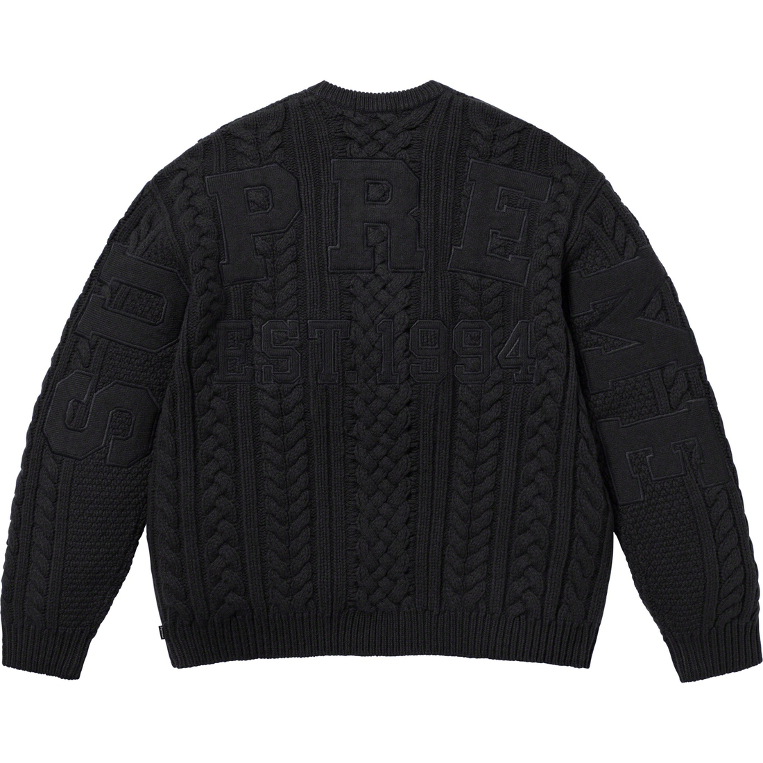 Supreme Appliqué Cable Knit Sweater (FW23) - Black - $198