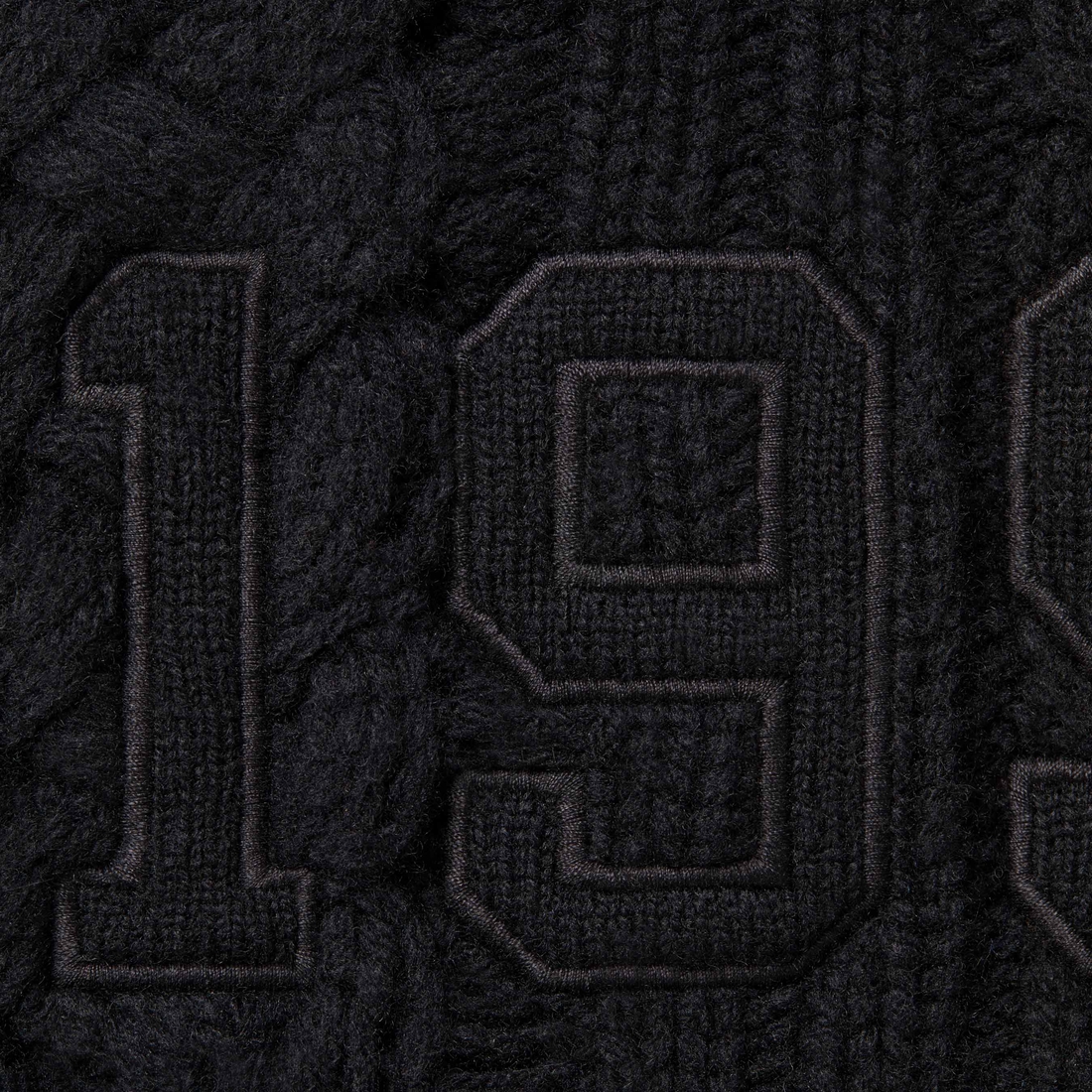 Supreme Appliqué Cable Knit Sweater (FW23) - Black - $198