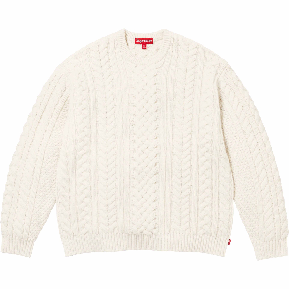 Supreme Appliqué Cable Knit Sweater (FW23) - Ivory - $198