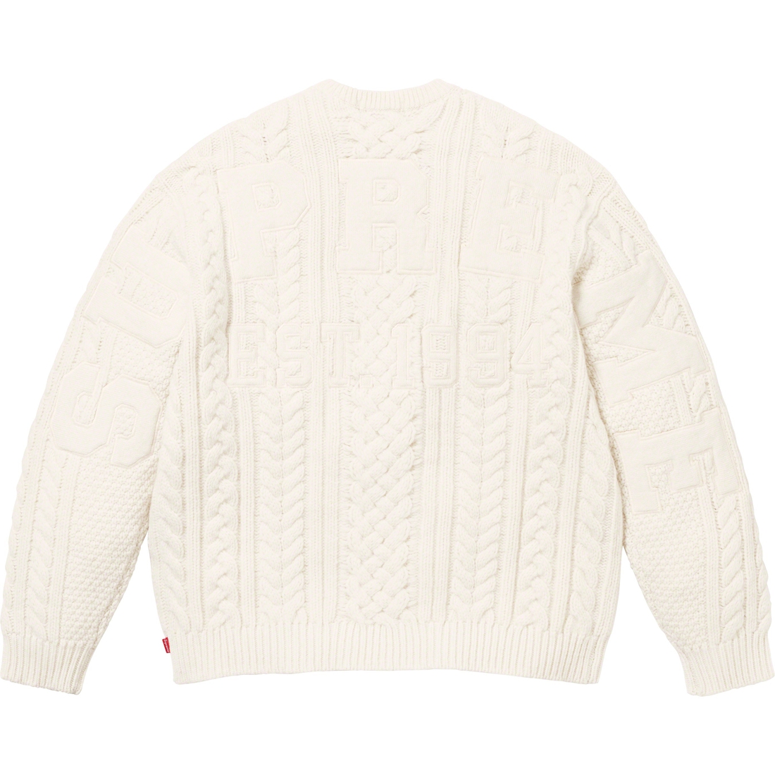 Supreme Appliqué Cable Knit Sweater (FW23) - Ivory - $198