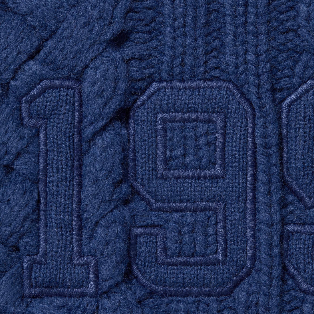 Supreme Appliqué Cable Knit Sweater (FW23) - Navy - $198