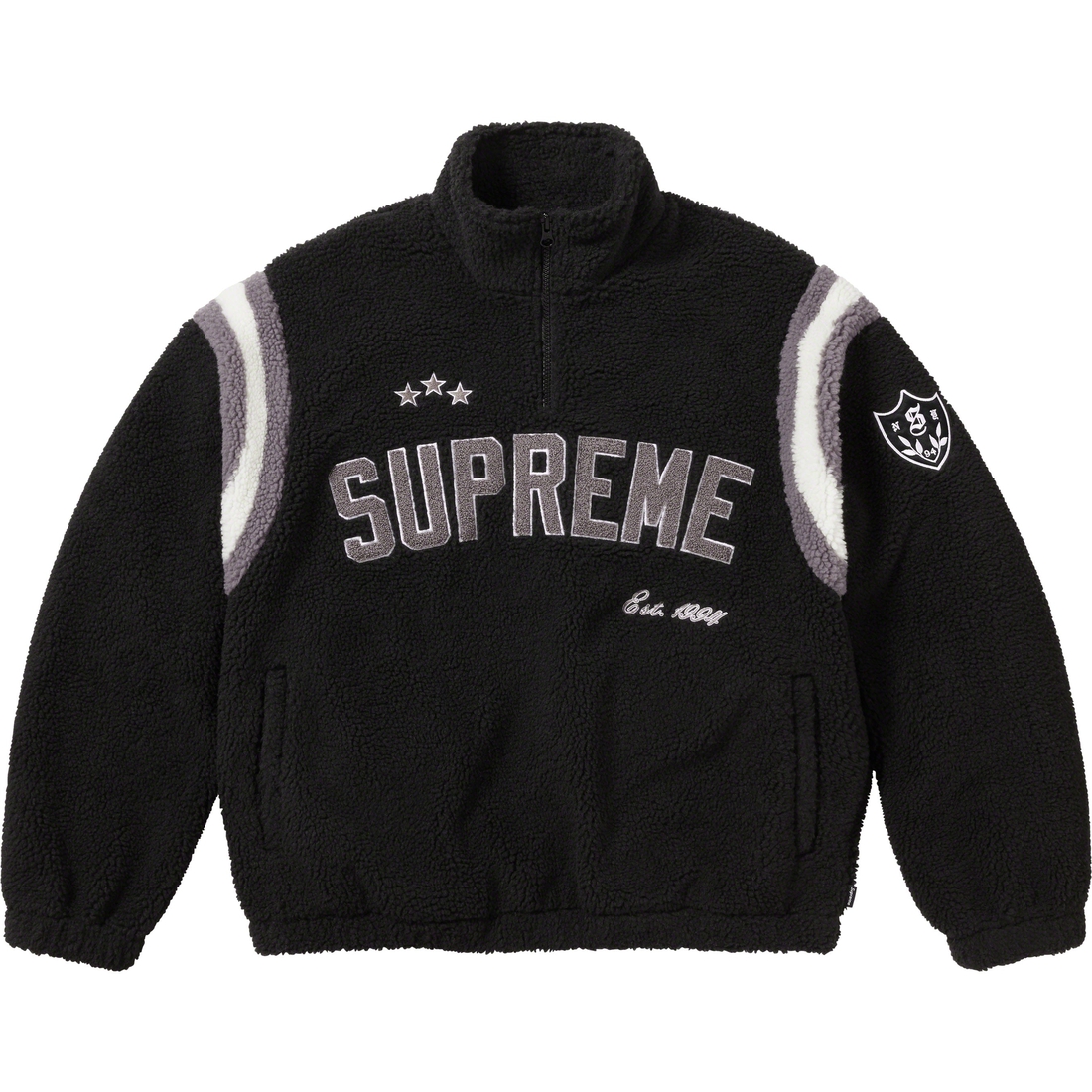 Supreme Arc Half Zip Fleece Pullover (FW23) - Black - $188