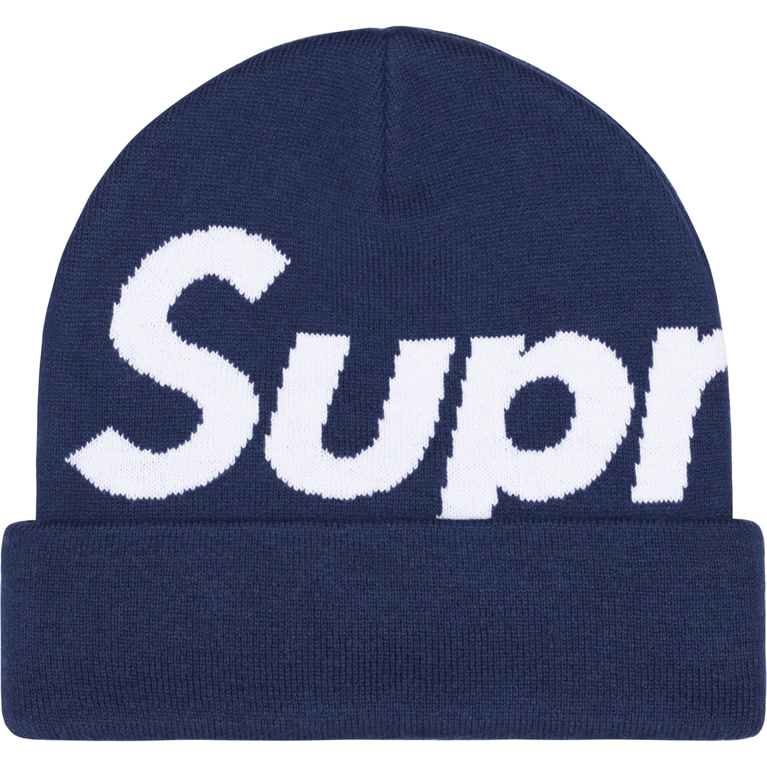 Supreme Big Logo Beanie (FW23) - Navy - $44