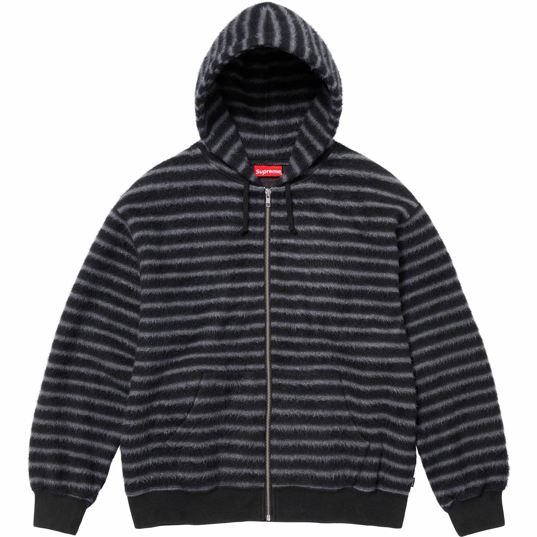 Supreme Brushed Zip Up Hooded Sweatshirt (FW23) - Black - $168