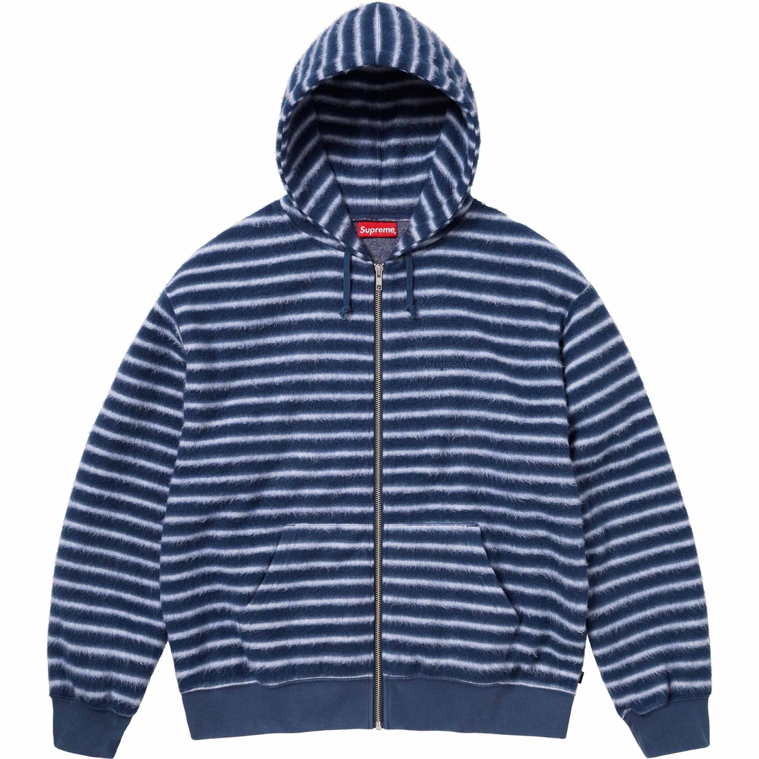Supreme Brushed Zip Up Hooded Sweatshirt (FW23) - Navy - $168