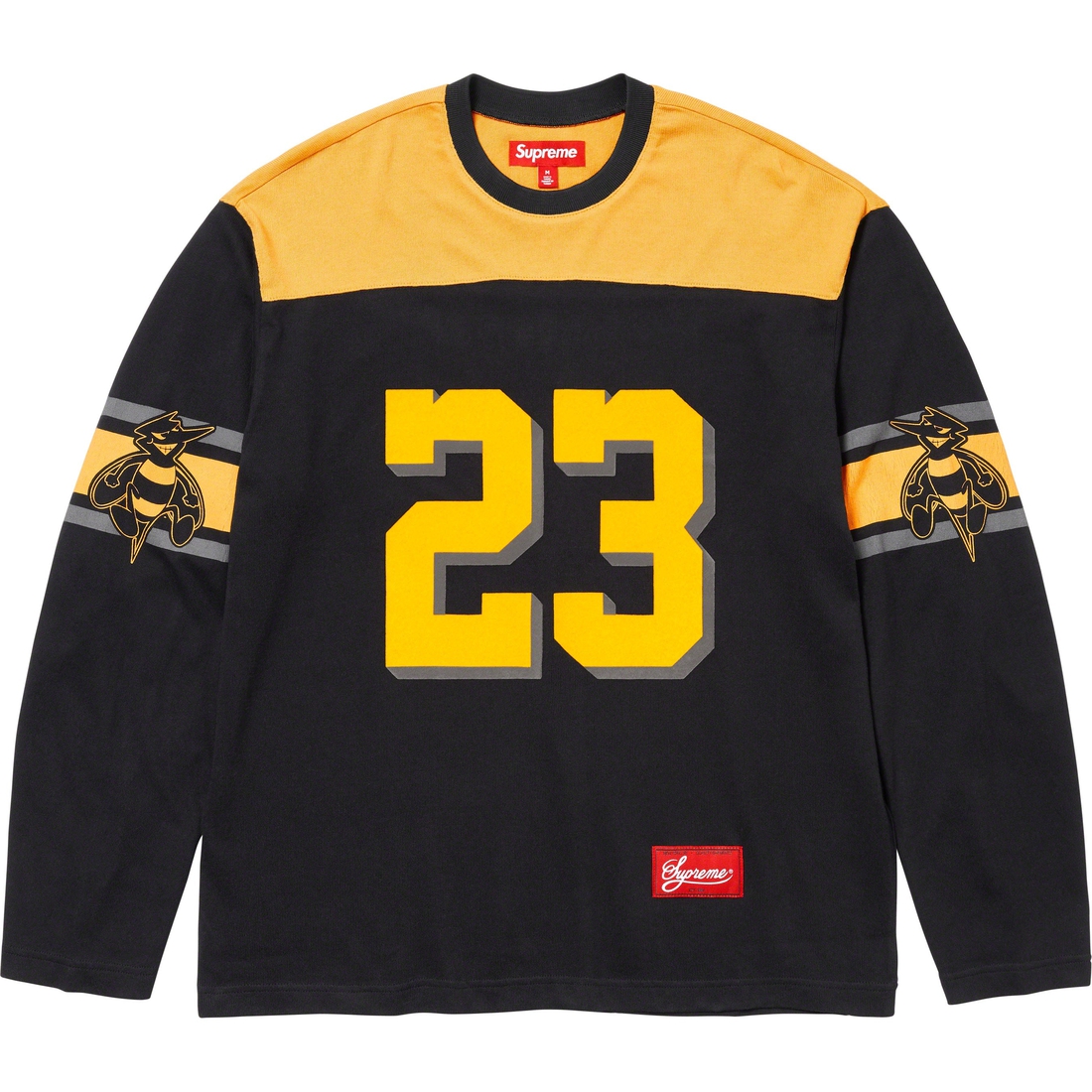 Supreme Bumblebee L S Football Top (FW23) - Black - $118