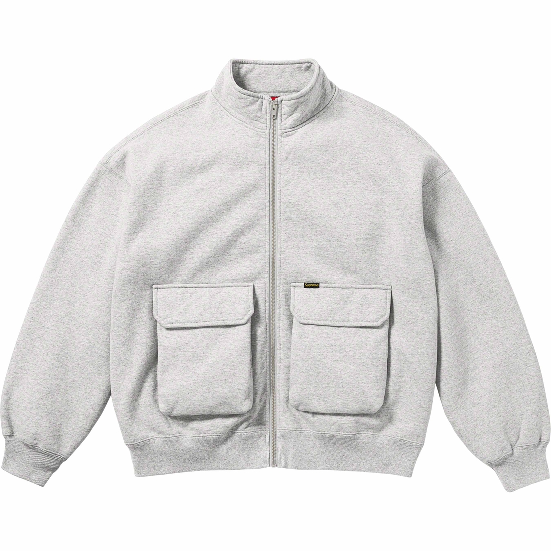 Supreme Cargo Pocket Zip Up Sweatshirt (FW23) - Heather Grey - $158