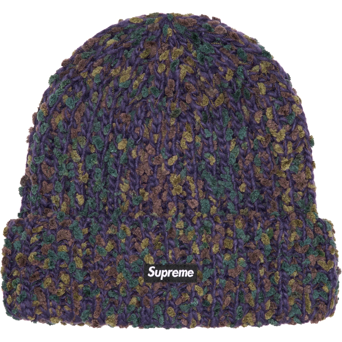 Supreme Chenille Beanie (FW23) - Dark Purple - $40