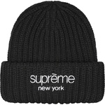 Supreme Classic Logo Chunky Ribbed Beanie (FW23) - Black