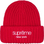 Supreme Classic Logo Chunky Ribbed Beanie (FW23) - Red