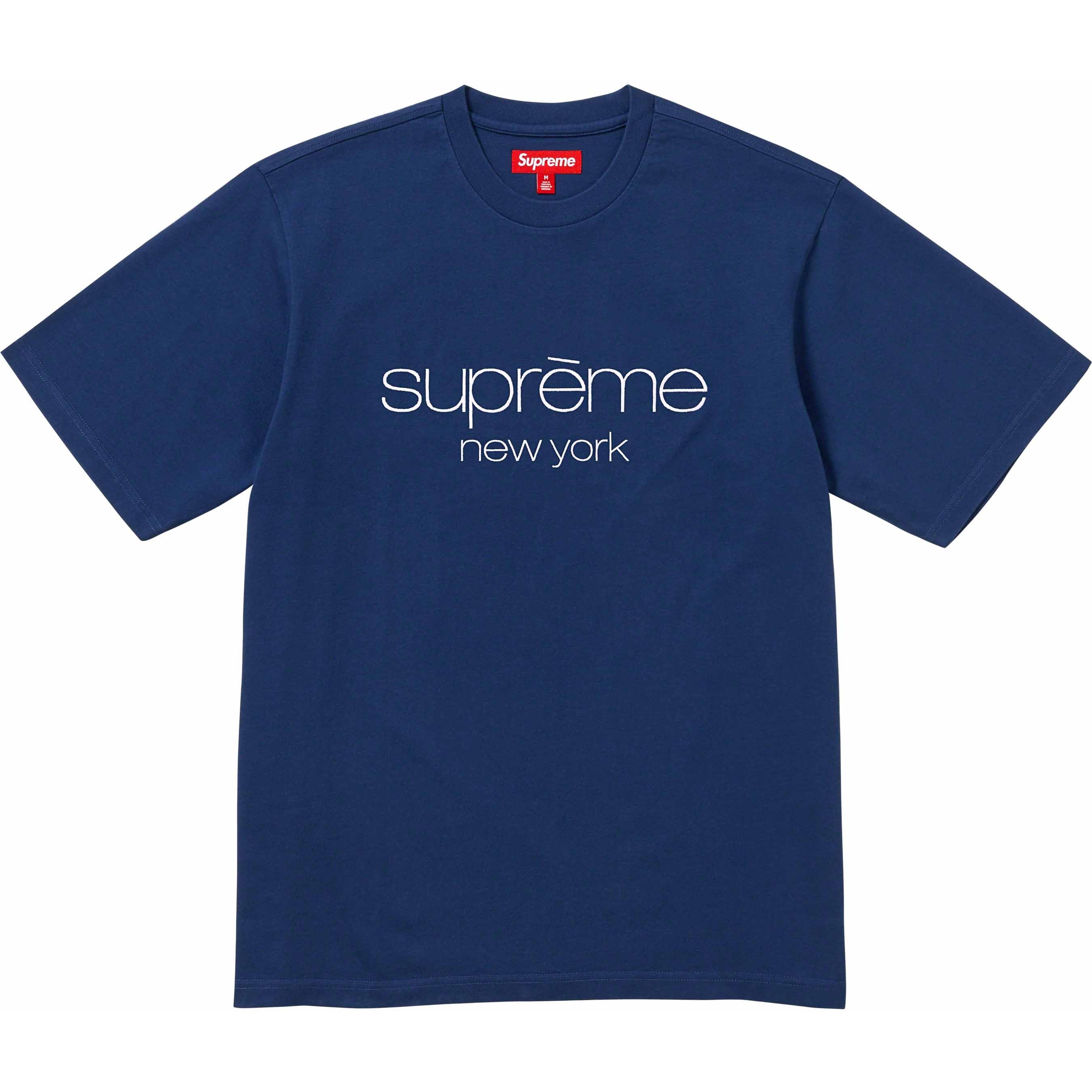 Supreme Classic Logo S S Top (FW23) - Navy - $68