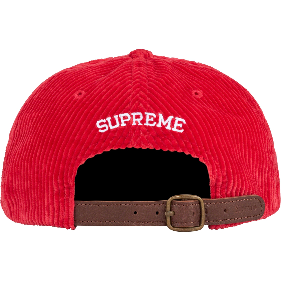 Supreme Corduroy S Logo 6-Panel (FW23) - Red - $58