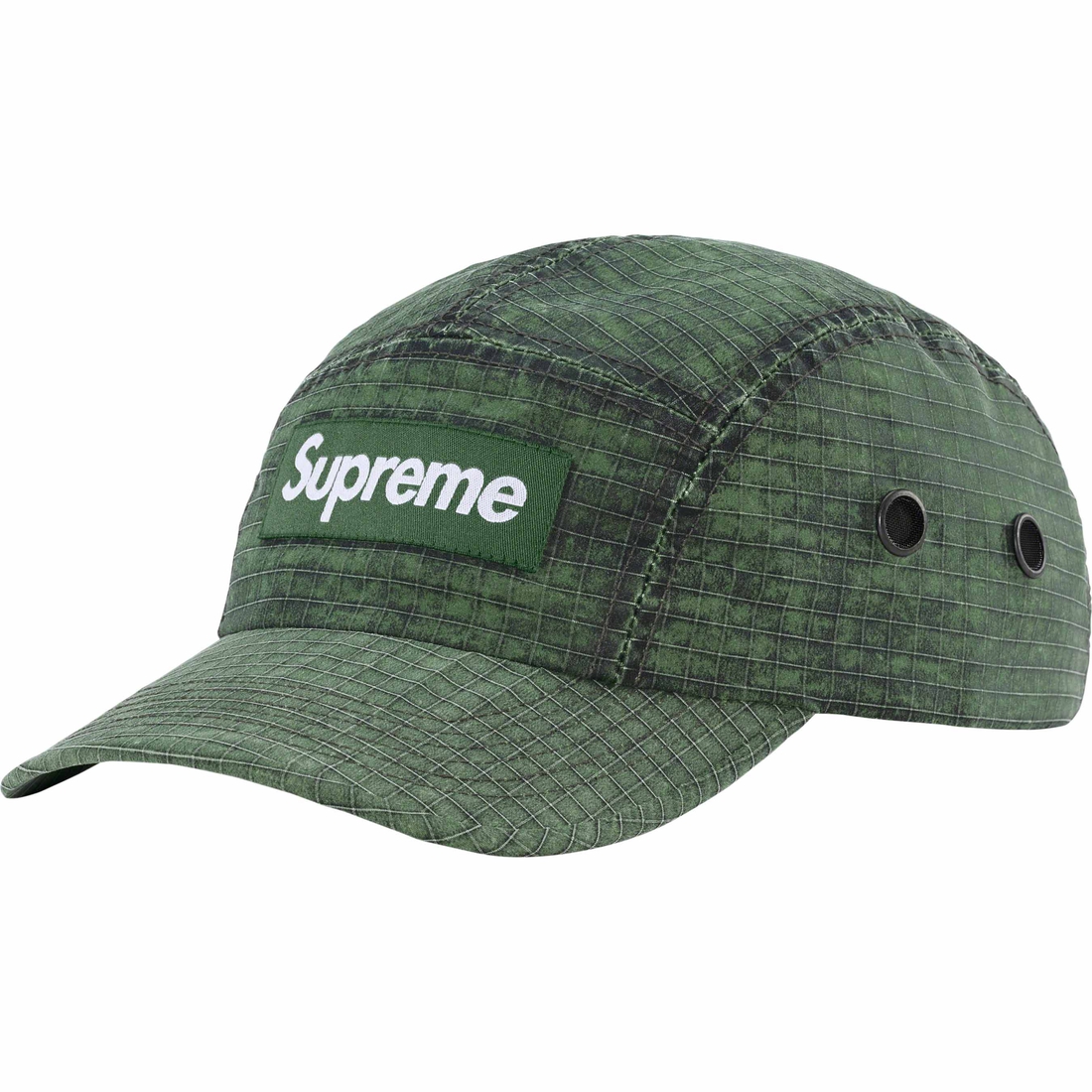 Supreme Distressed Ripstop Camp Cap (FW23) - Green - $58